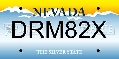 DRM82X Nevada License Plate