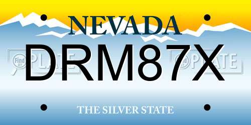 DRM87X Nevada License Plate
