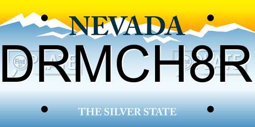 DRMCH8R Nevada License Plate