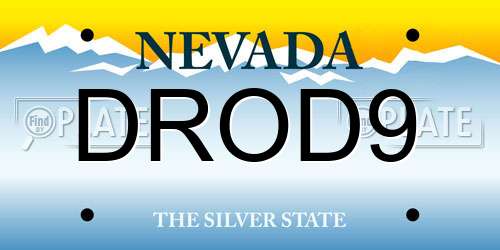 DROD9 Nevada License Plate