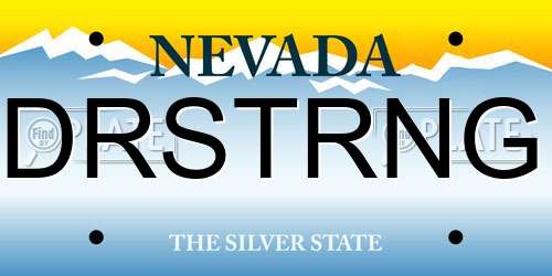 DRSTRNG Nevada License Plate
