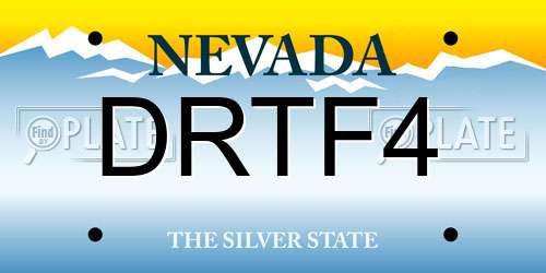 DRTF4 Nevada License Plate