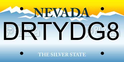 DRTYDG8 Nevada License Plate