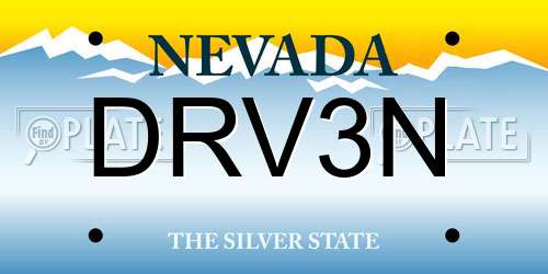 DRV3N Nevada License Plate