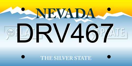 DRV467 Nevada License Plate