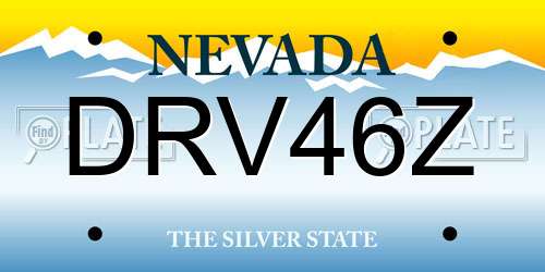DRV46Z Nevada License Plate