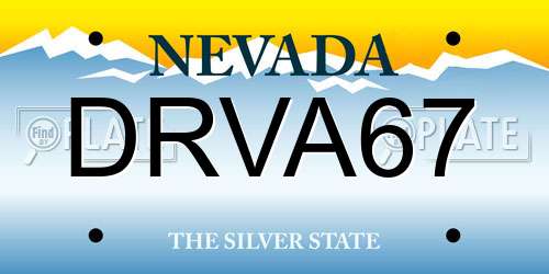 DRVA67 Nevada License Plate
