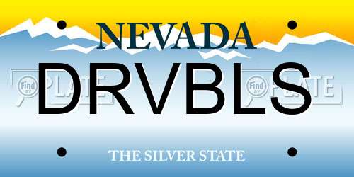 DRVBLS Nevada License Plate