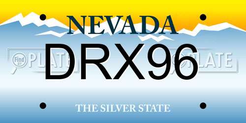 DRX96 Nevada License Plate