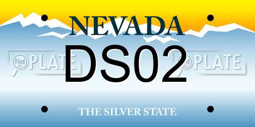 DS02 Nevada License Plate