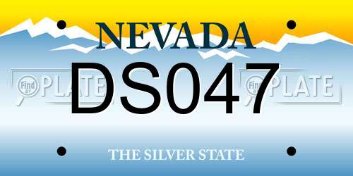 DS047 Nevada License Plate