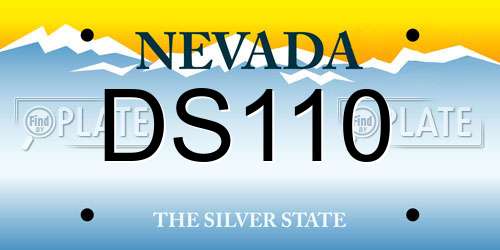 DS110 Nevada License Plate