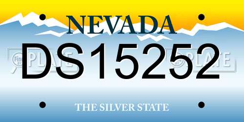 DS15252 Nevada License Plate