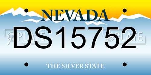 DS15752 Nevada License Plate