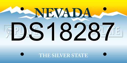 DS18287 Nevada License Plate