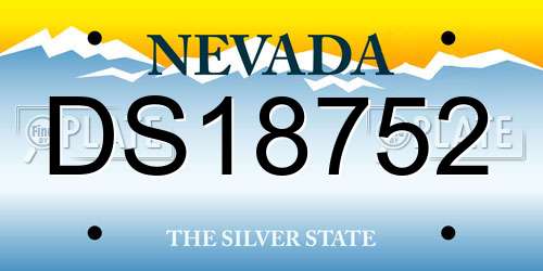 DS18752 Nevada License Plate