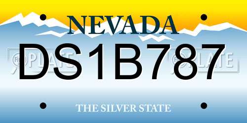 DS1B787 Nevada License Plate
