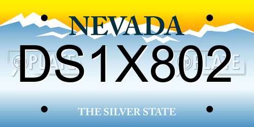 DS1X802 Nevada License Plate