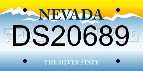 DS20689 Nevada License Plate