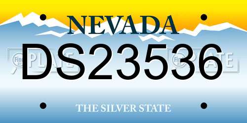 DS23536 Nevada License Plate