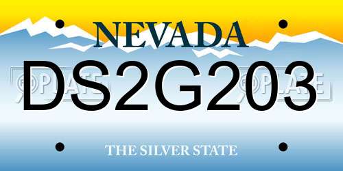 DS2G203 Nevada License Plate