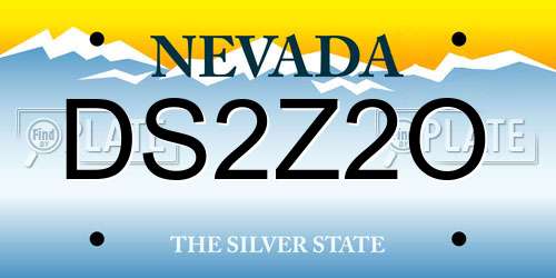 DS2Z2O Nevada License Plate