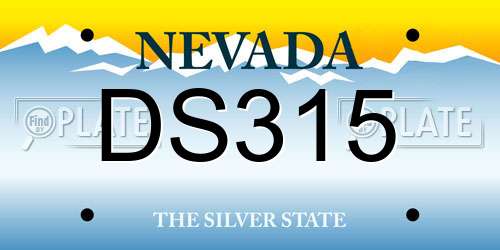DS315 Nevada License Plate