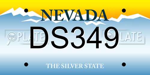 DS349 Nevada License Plate