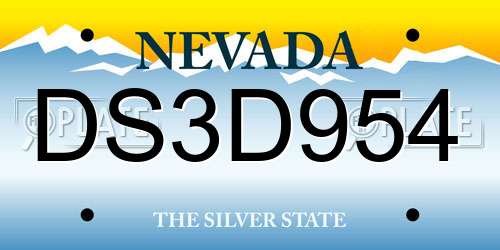 DS3D954 Nevada License Plate
