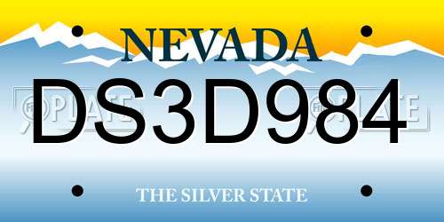 DS3D984 Nevada License Plate
