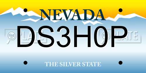DS3H0P Nevada License Plate