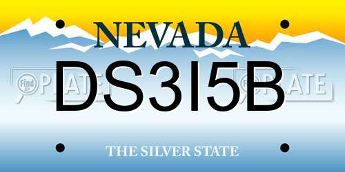 DS3I5B Nevada License Plate