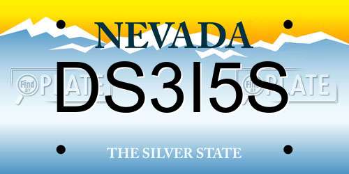 DS3I5S Nevada License Plate