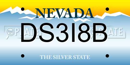 DS3I8B Nevada License Plate
