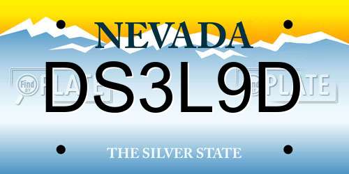 DS3L9D Nevada License Plate