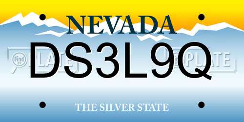 DS3L9Q Nevada License Plate