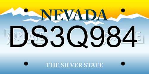 DS3Q984 Nevada License Plate