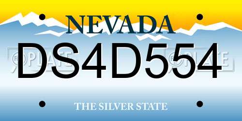 DS4D554 Nevada License Plate