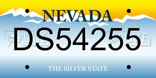 DS54255 Nevada License Plate
