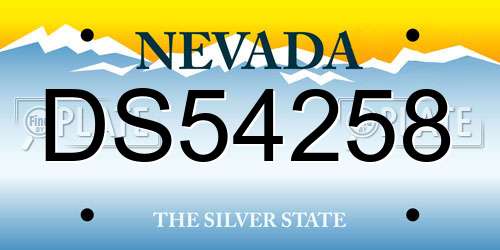 DS54258 Nevada License Plate