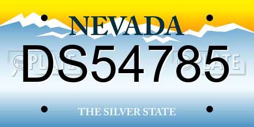 DS54785 Nevada License Plate
