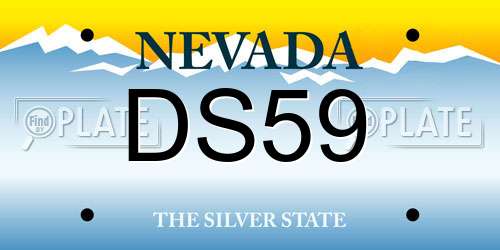 DS59 Nevada License Plate