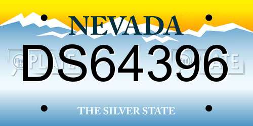 DS64396 Nevada License Plate