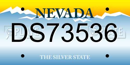 DS73536 Nevada License Plate