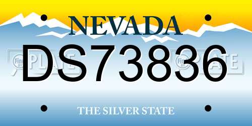 DS73836 Nevada License Plate