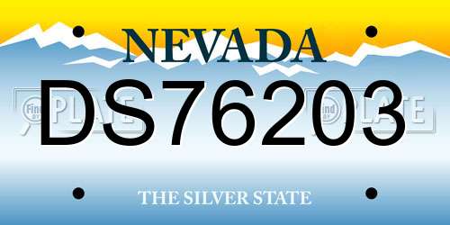DS76203 Nevada License Plate