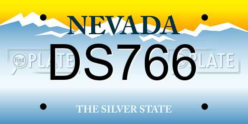 DS766 Nevada License Plate