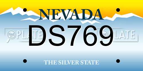 DS769 Nevada License Plate