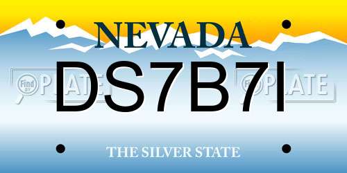 DS7B7I Nevada License Plate