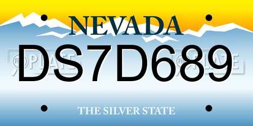 DS7D689 Nevada License Plate